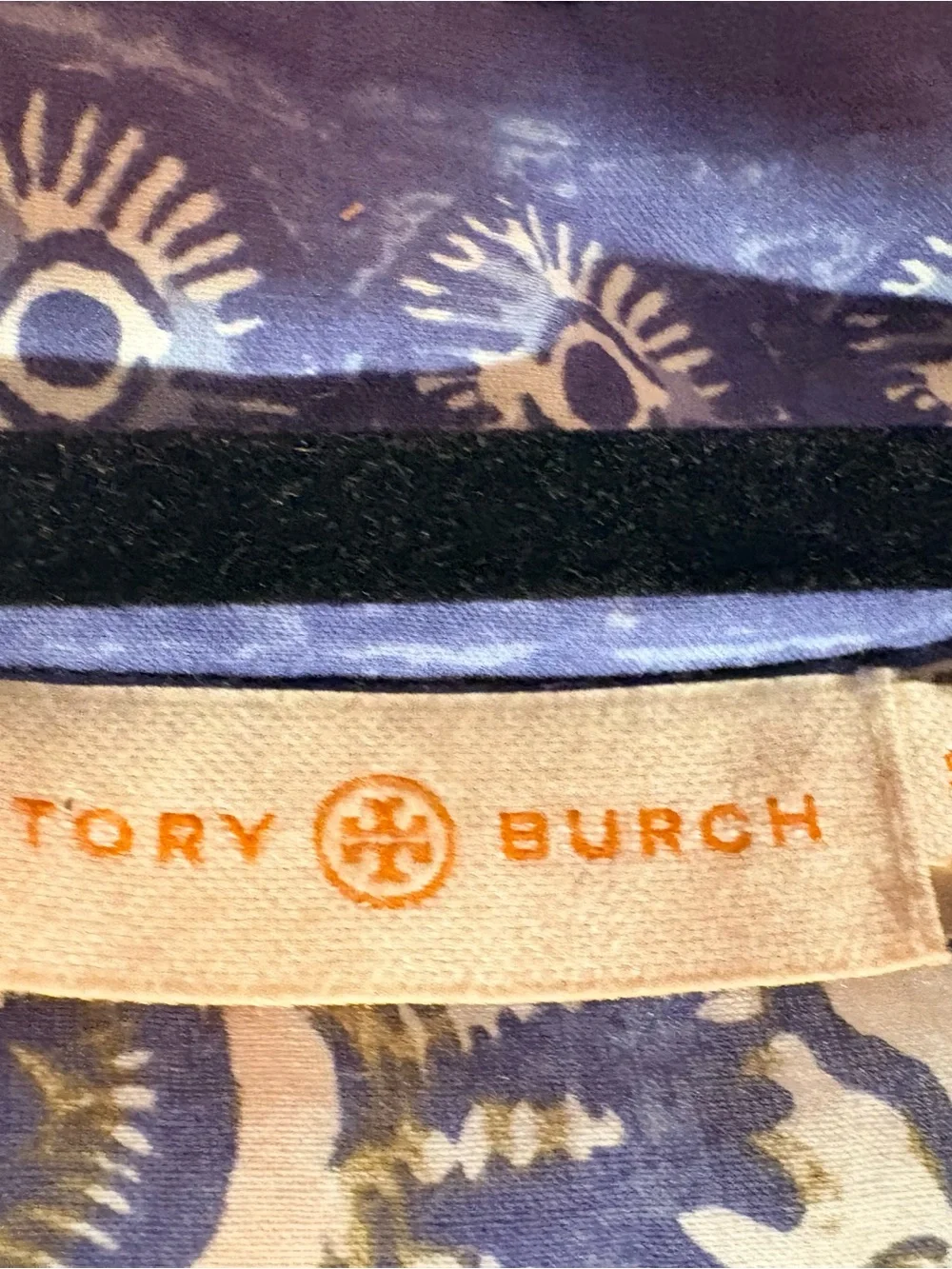 Tory Burch Boho Tunic Cover-Up Blue Floral Print Size S